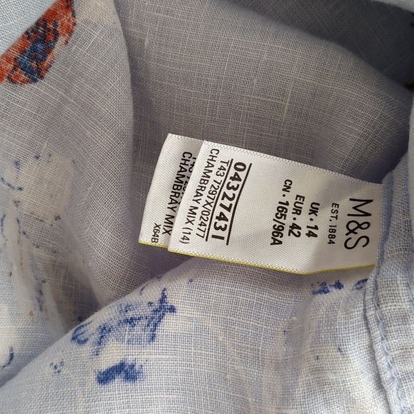 M&S Linen Button down Shirt - Picture 6 of 11